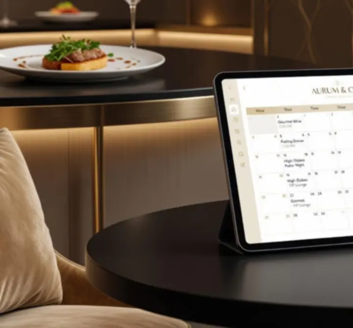 Elegáns eseménynaptár tablet kijelzőn